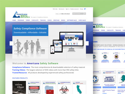Americana Safety Software - BigCommerce, Responsive Ecommerce Web Design, Mobile App, Logo Design, Print & Digital Ad Marketing Design