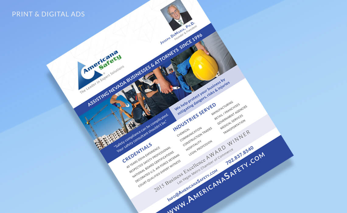 Americana Safety - Print & Digital Ad Marketing Design