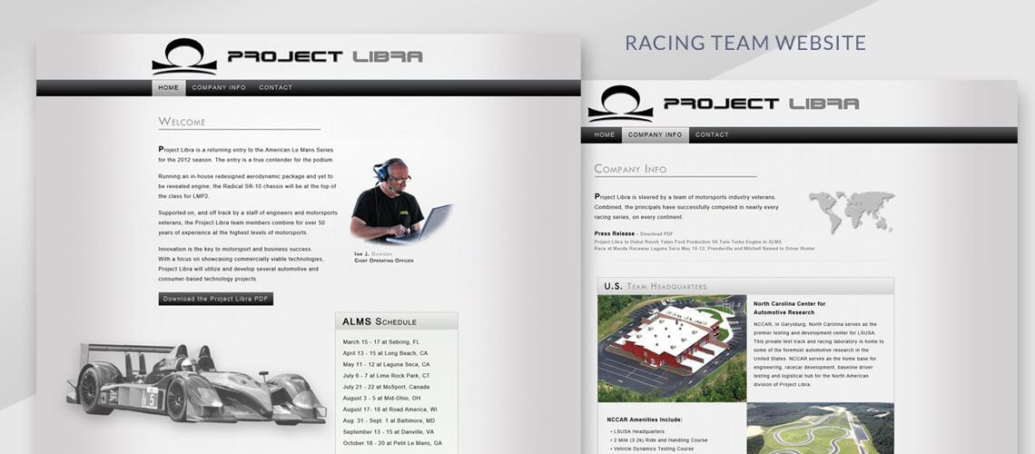 Project Libra - Racing Team Website Design