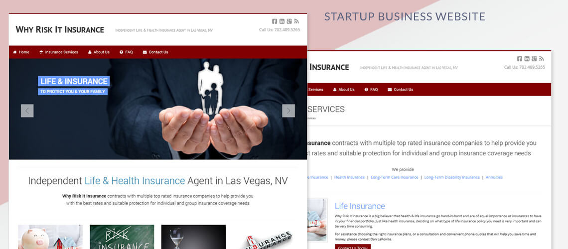 Why Risk It Insurance  - Startup Business Website Design