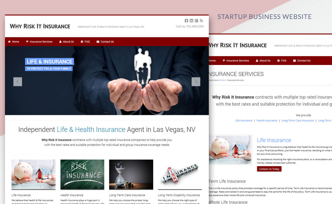 Why Risk It Insurance - Startup Business Responsive Website Design